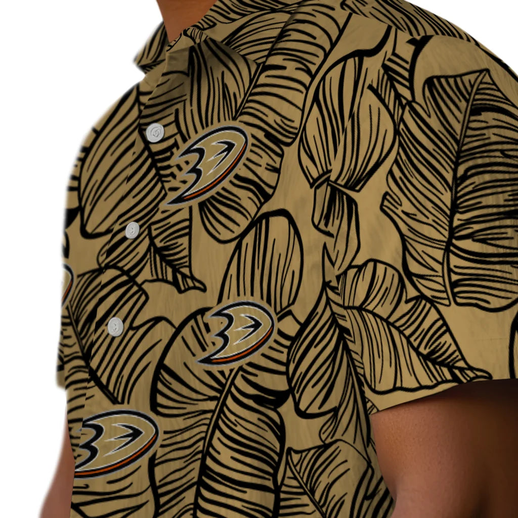 Anaheim Ducks Hawaiian Shirt - Leaf Outline | Hula Hawaiian Shirts