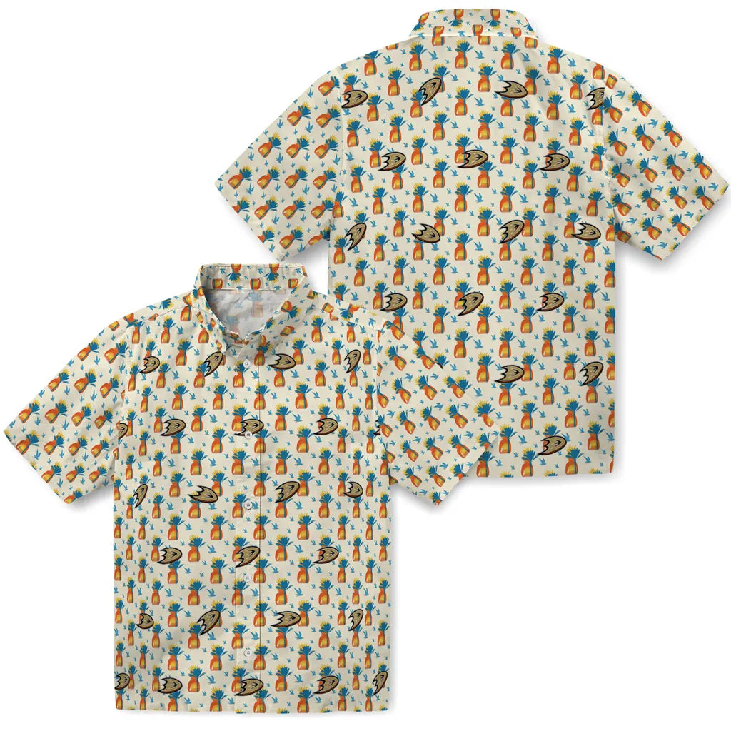 Anaheim Ducks Hawaiian Shirt - Pineapple Delight | Hula Hawaiian Shirts