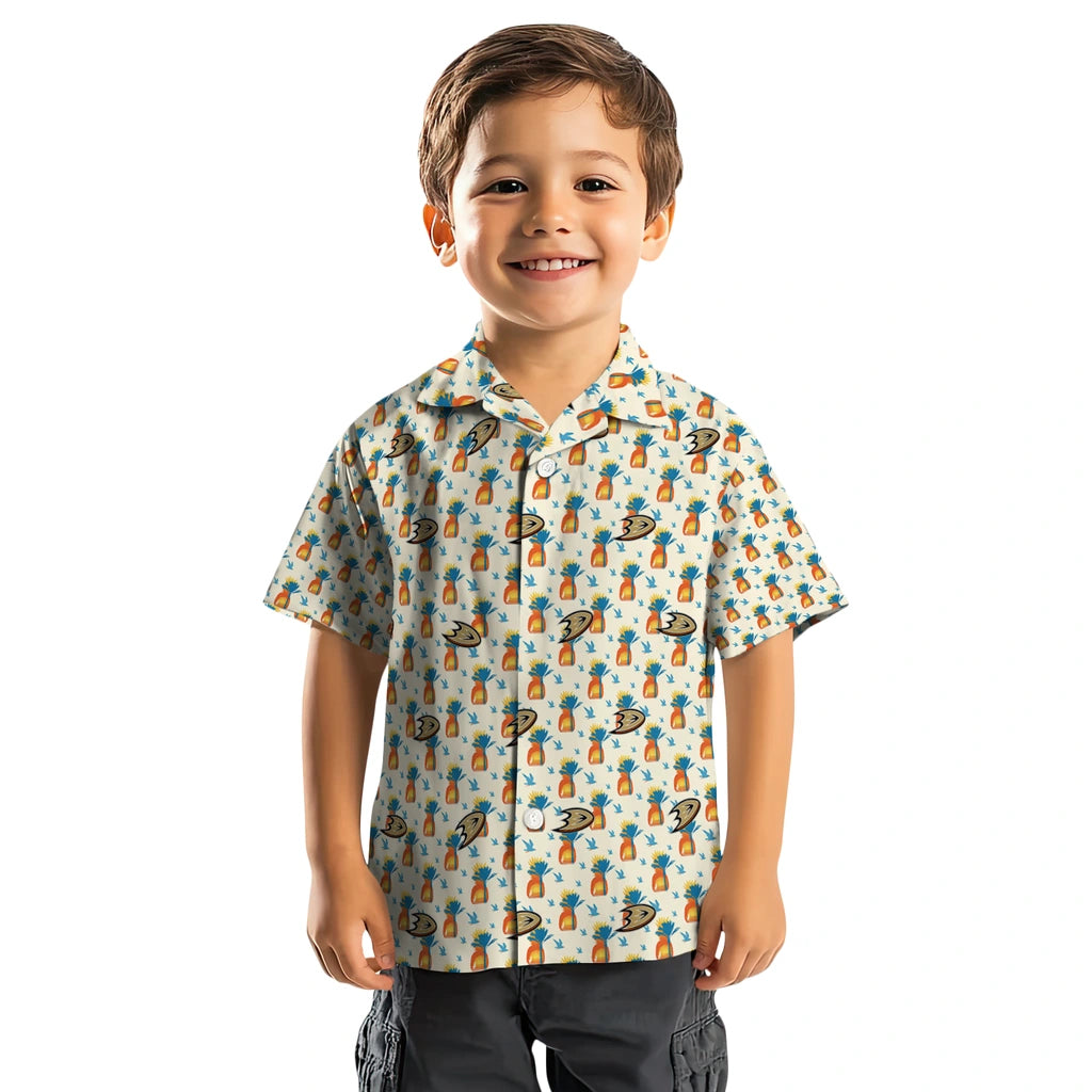 Anaheim Ducks Hawaiian Shirt - Pineapple Delight | Hula Hawaiian Shirts
