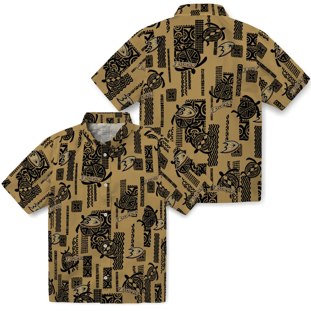 Anaheim Ducks Hawaiian Shirt - Turtle Lines | Hula Hawaiian Shirts