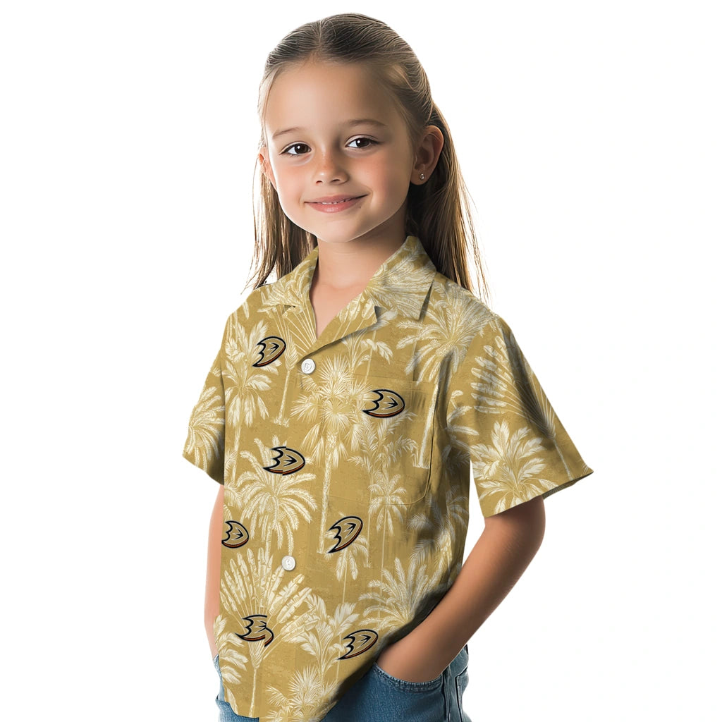 Anaheim Ducks Hawaiian Shirt - Vintage Palm Tree | Hula Hawaiian Shirts