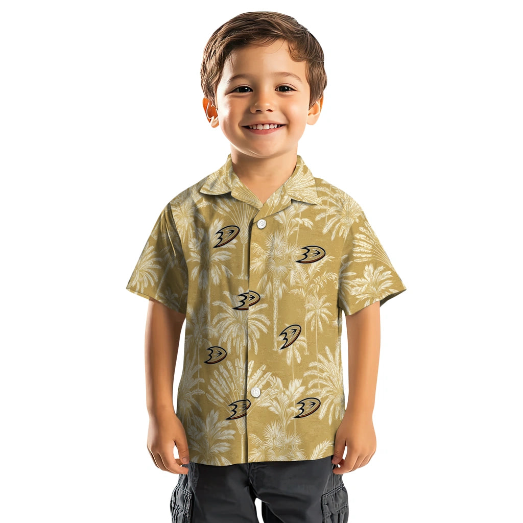 Anaheim Ducks Hawaiian Shirt - Vintage Palm Tree | Hula Hawaiian Shirts