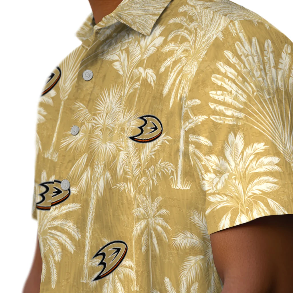 Anaheim Ducks Hawaiian Shirt - Vintage Palm Tree | Hula Hawaiian Shirts