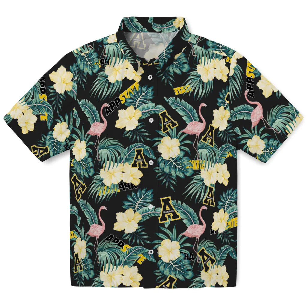 Appalachian State Mountaineers Hawaiian Shirt - Flamingo and Hibiscus | Hula Hawaiian Shirts