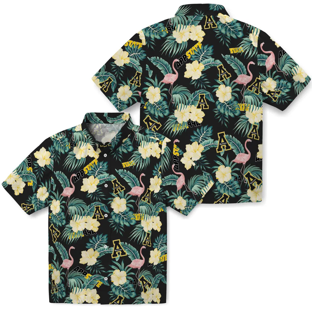 Appalachian State Mountaineers Hawaiian Shirt - Flamingo and Hibiscus | Hula Hawaiian Shirts