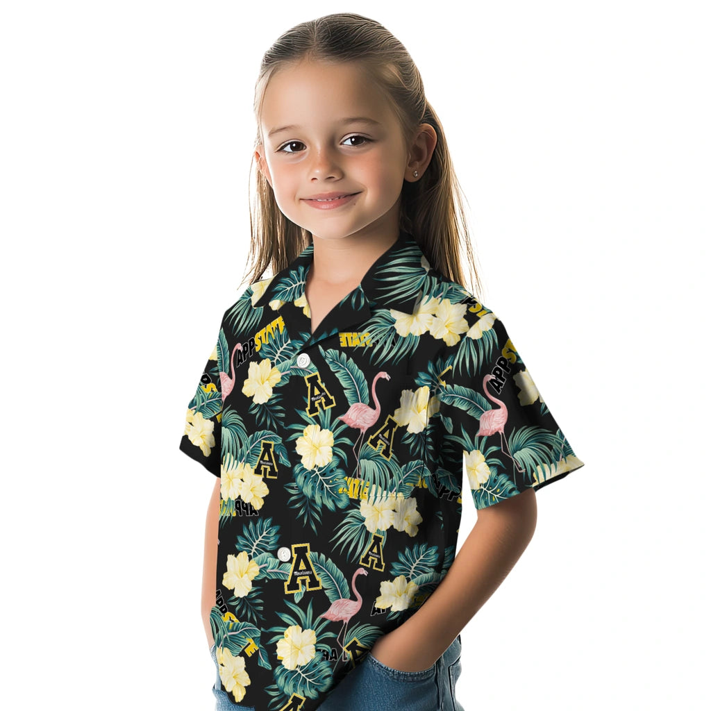Appalachian State Mountaineers Hawaiian Shirt - Flamingo and Hibiscus | Hula Hawaiian Shirts