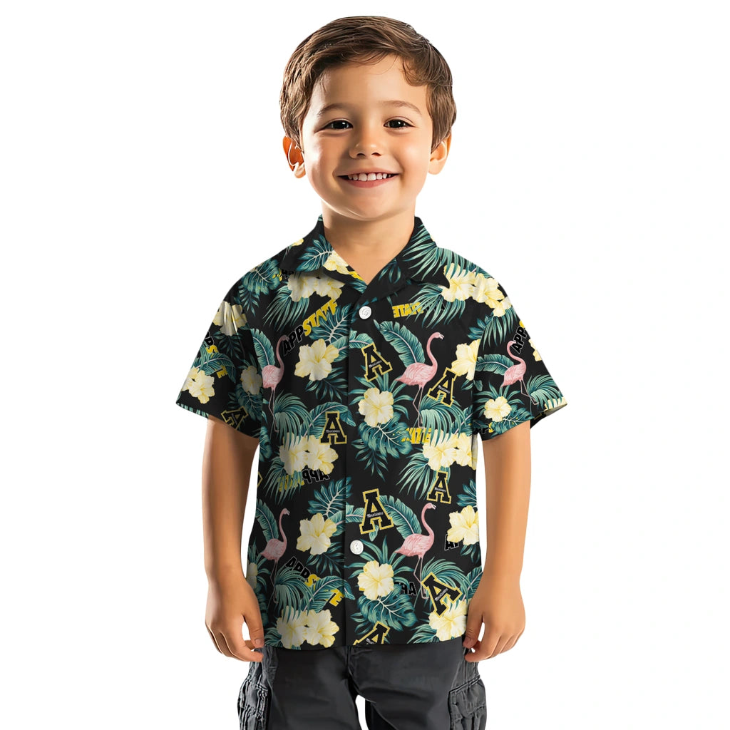 Appalachian State Mountaineers Hawaiian Shirt - Flamingo and Hibiscus | Hula Hawaiian Shirts