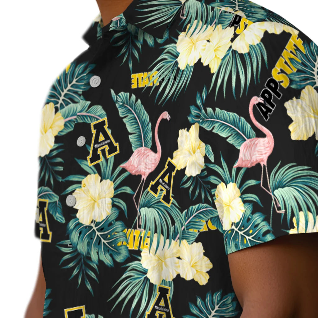 Appalachian State Mountaineers Hawaiian Shirt - Flamingo and Hibiscus | Hula Hawaiian Shirts