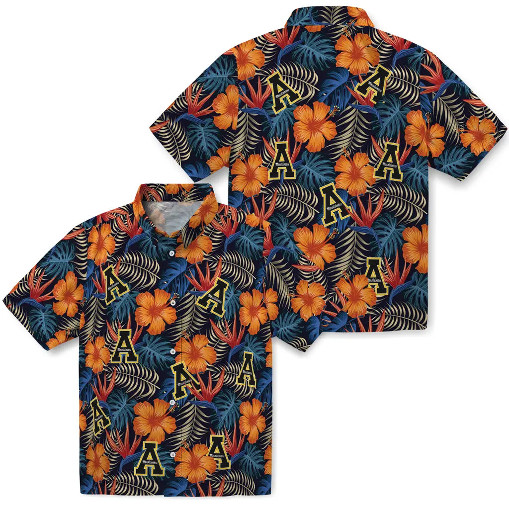 Appalachian State Mountaineers Hawaiian Shirt - Hibiscus Foliage | Hula Hawaiian Shirts