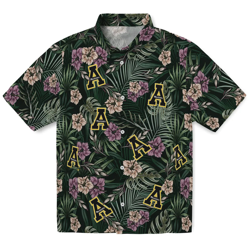 Appalachian State Mountaineers Hawaiian Shirt - Hibiscus Leaves Pattern | Hula Hawaiian Shirts