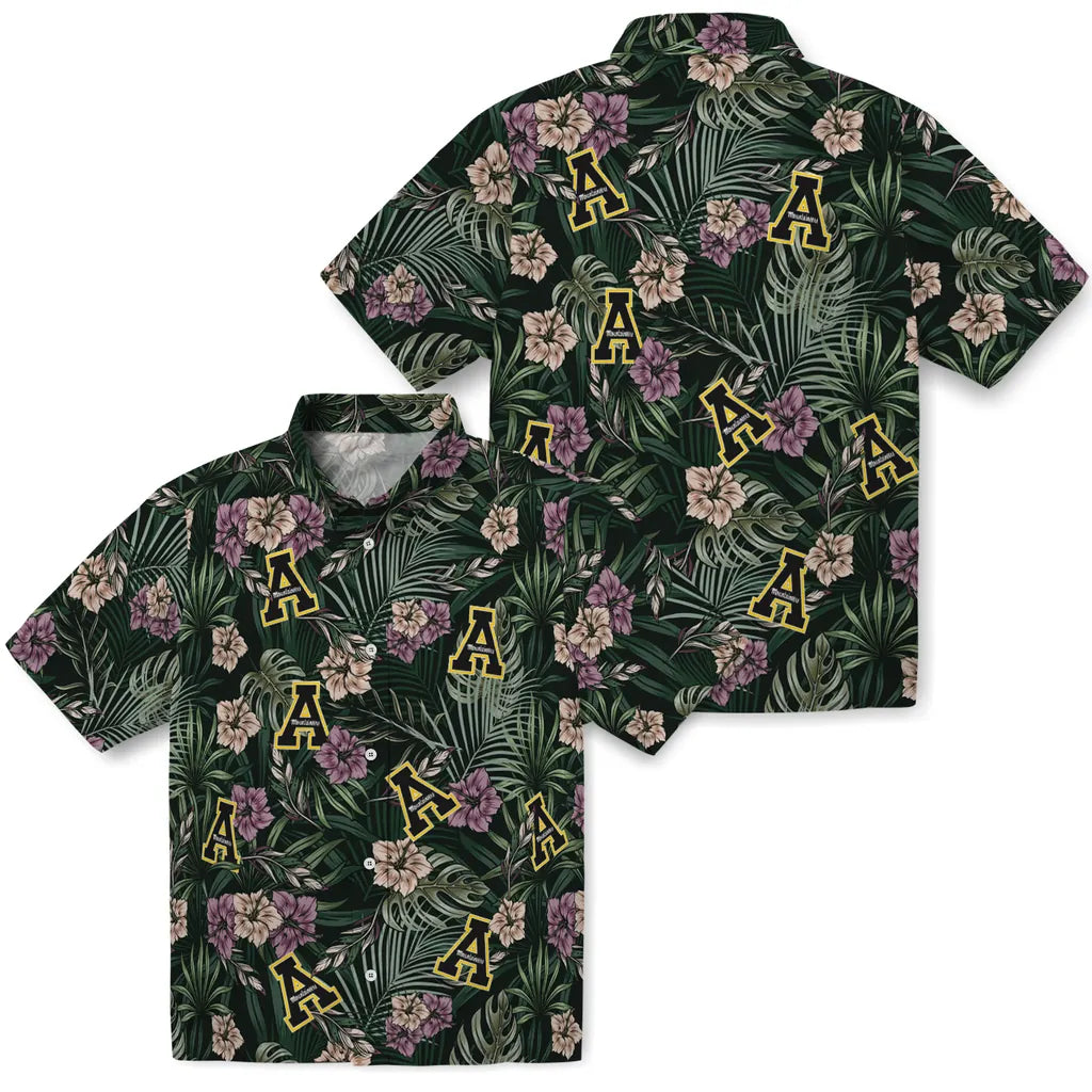 Appalachian State Mountaineers Hawaiian Shirt - Hibiscus Leaves Pattern | Hula Hawaiian Shirts
