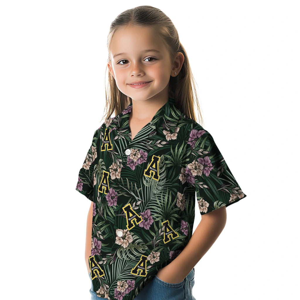 Appalachian State Mountaineers Hawaiian Shirt - Hibiscus Leaves Pattern | Hula Hawaiian Shirts