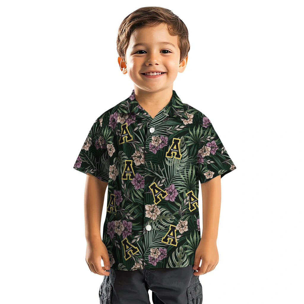 Appalachian State Mountaineers Hawaiian Shirt - Hibiscus Leaves Pattern | Hula Hawaiian Shirts