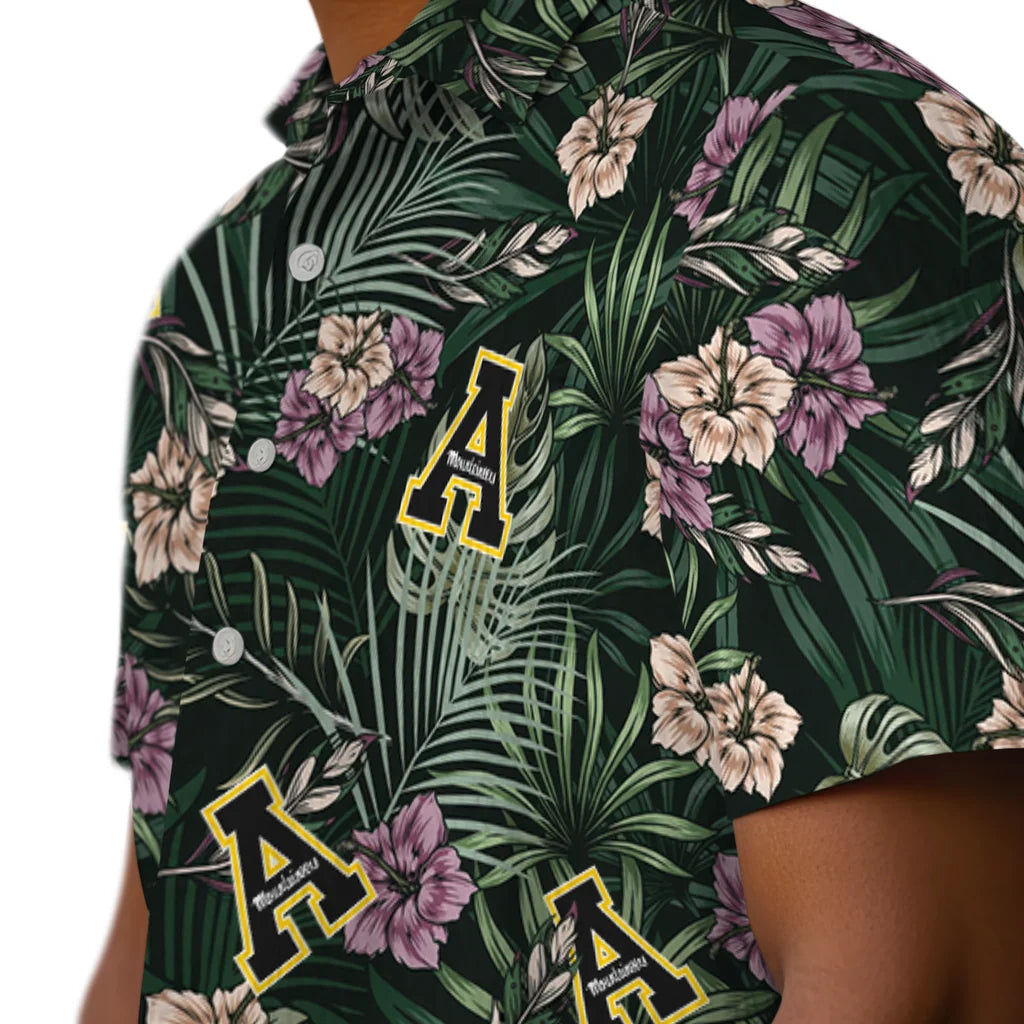 Appalachian State Mountaineers Hawaiian Shirt - Hibiscus Leaves Pattern | Hula Hawaiian Shirts