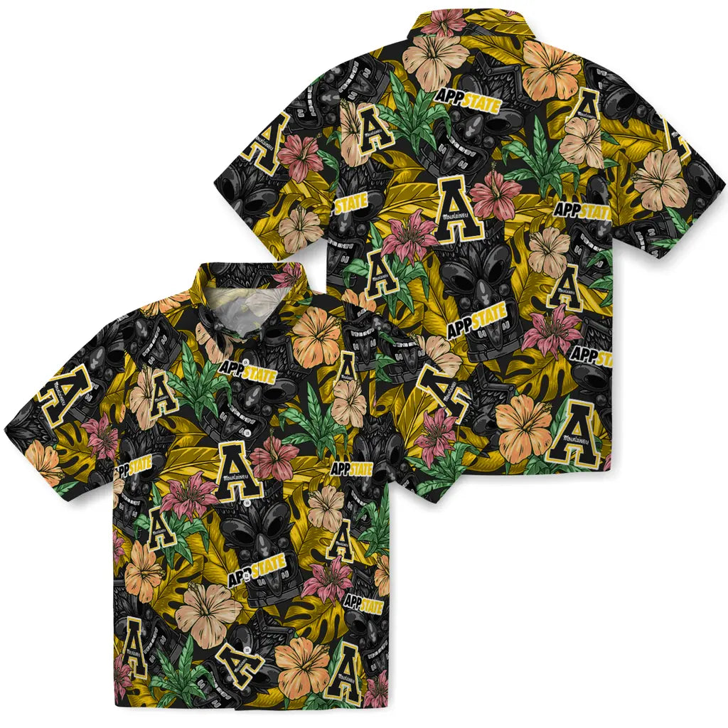 Appalachian State Mountaineers Hawaiian Shirt - Hibiscus Tiki Jungle | Hula Hawaiian Shirts
