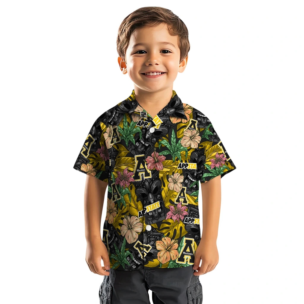 Appalachian State Mountaineers Hawaiian Shirt - Hibiscus Tiki Jungle | Hula Hawaiian Shirts