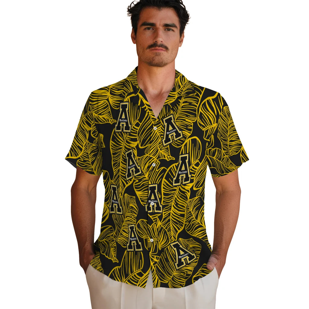 Appalachian State Mountaineers Hawaiian Shirt - Leaf Outline | Hula Hawaiian Shirts