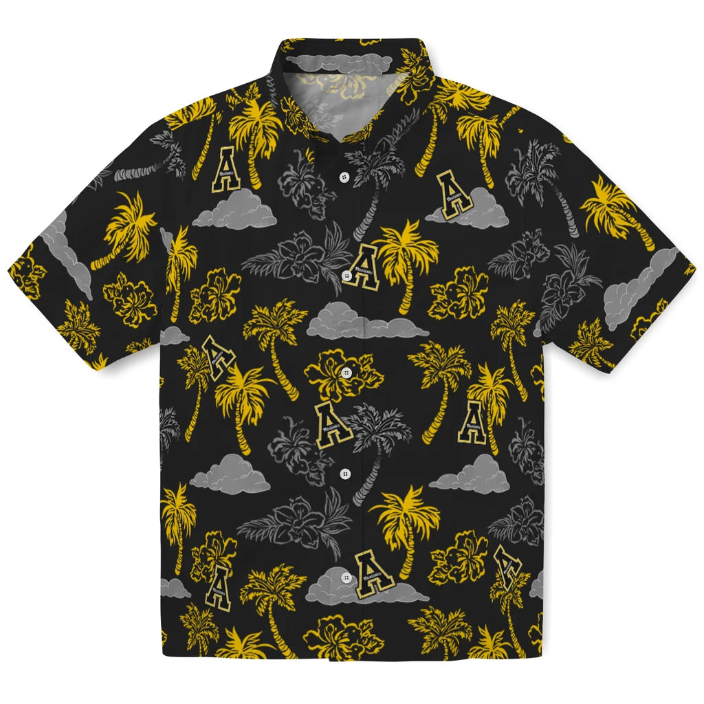 Appalachian State Mountaineers Hawaiian Shirt - Palm And Clouds | Hula Hawaiian Shirts