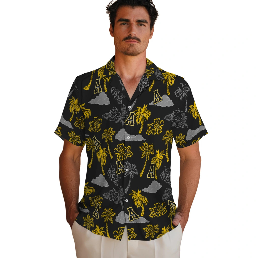 Appalachian State Mountaineers Hawaiian Shirt - Palm And Clouds | Hula Hawaiian Shirts