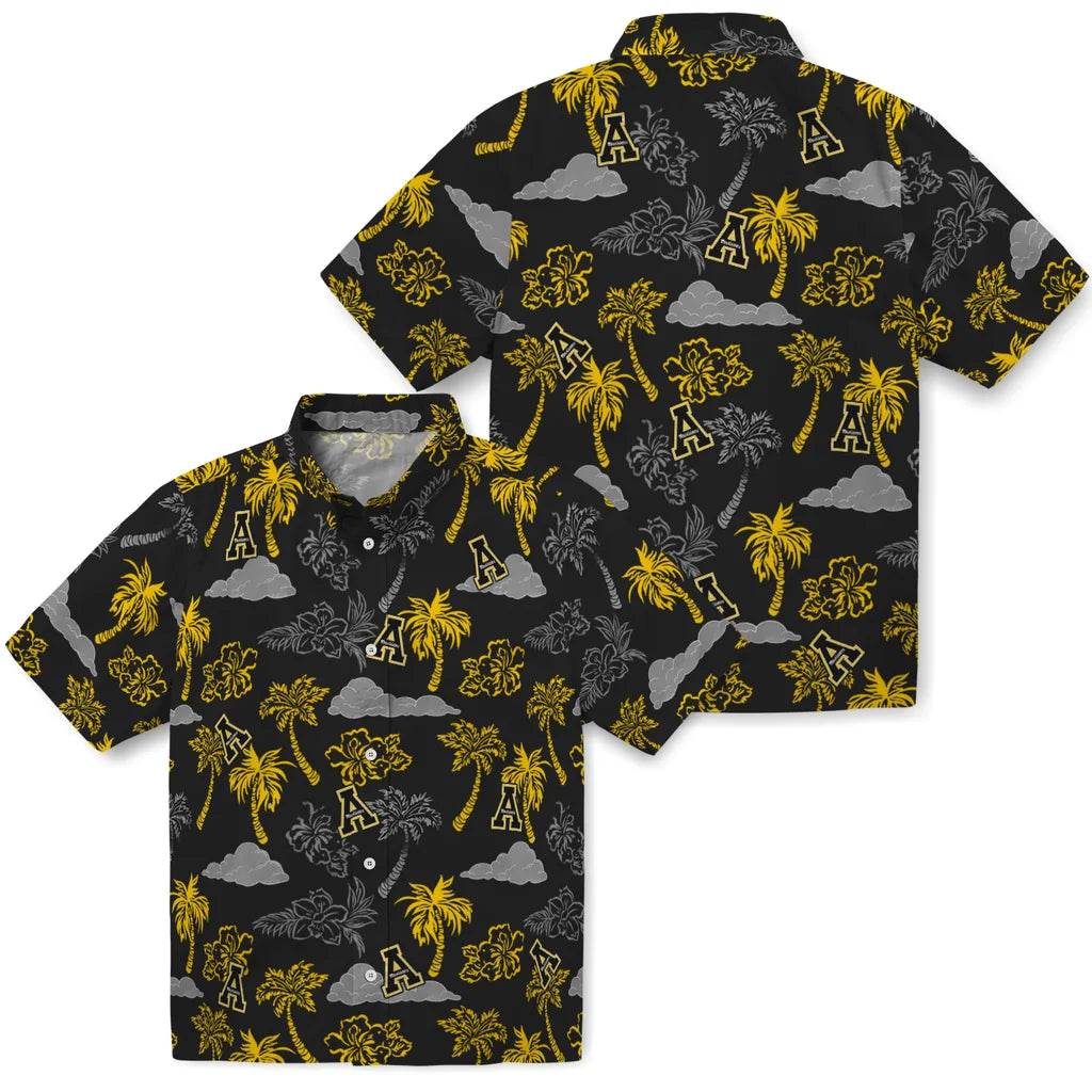 Appalachian State Mountaineers Hawaiian Shirt - Palm And Clouds | Hula Hawaiian Shirts
