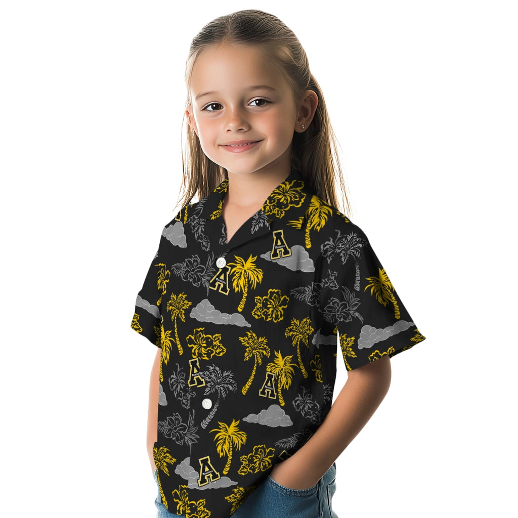 Appalachian State Mountaineers Hawaiian Shirt - Palm And Clouds | Hula Hawaiian Shirts