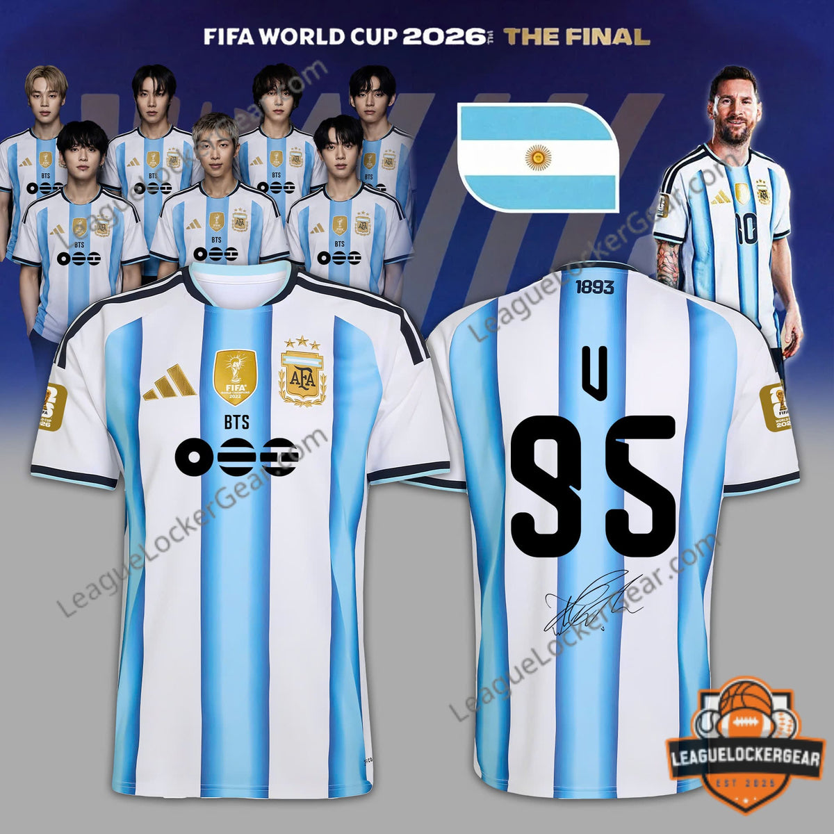 Argentina x BTS Haft Time Show FIFA World Cup 2026 Jersey - LeagueLockerGear