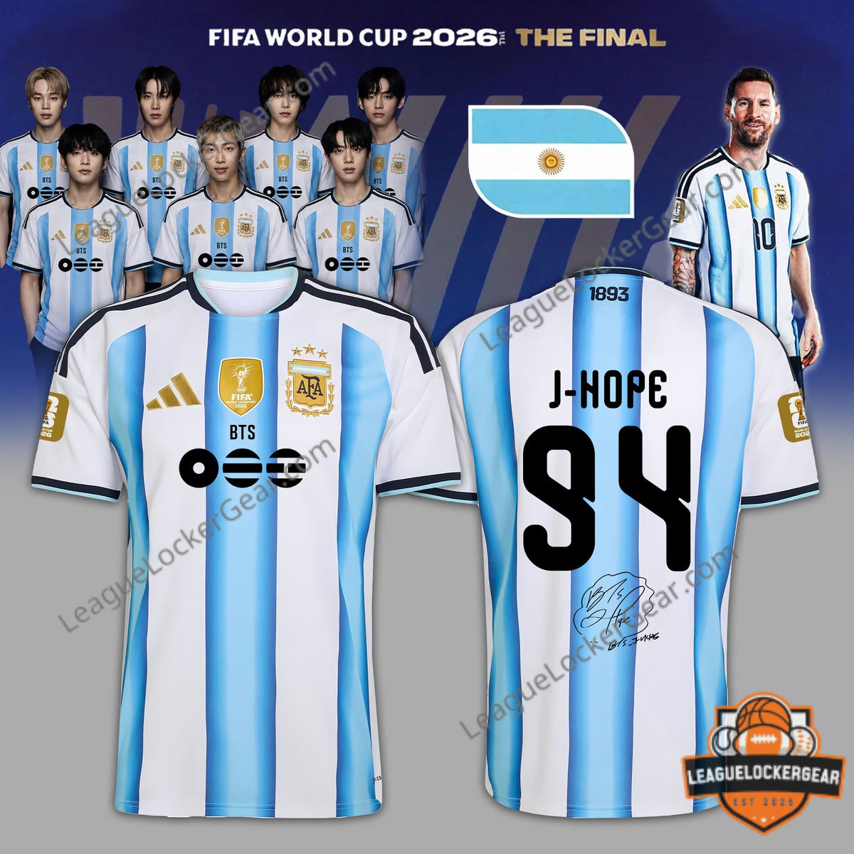 Argentina x BTS Haft Time Show FIFA World Cup 2026 Jersey - LeagueLockerGear
