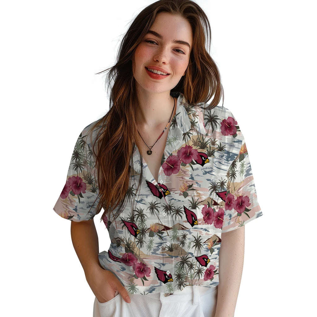 Arizona Cardinals Hawaiian Shirt - Hibiscus Seaside | Hula Hawaiian Shirts
