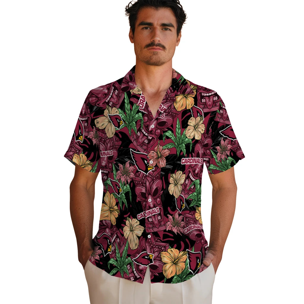 Arizona Cardinals Hawaiian Shirt - Hibiscus Tiki Jungle | Hula Hawaiian Shirts