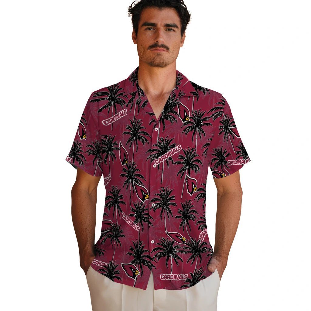 Arizona Cardinals Hawaiian Shirt - Palm Tree Motif | Hula Hawaiian Shirts
