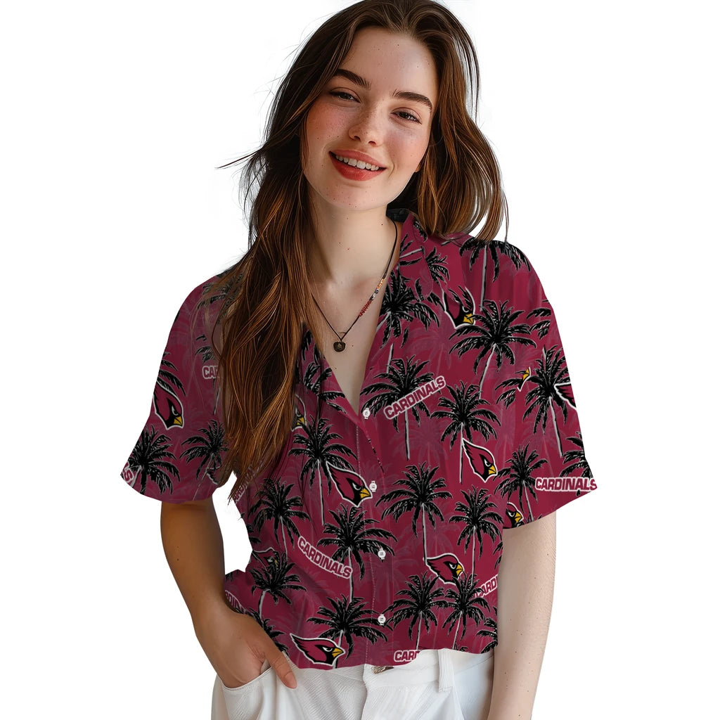 Arizona Cardinals Hawaiian Shirt - Palm Tree Motif | Hula Hawaiian Shirts