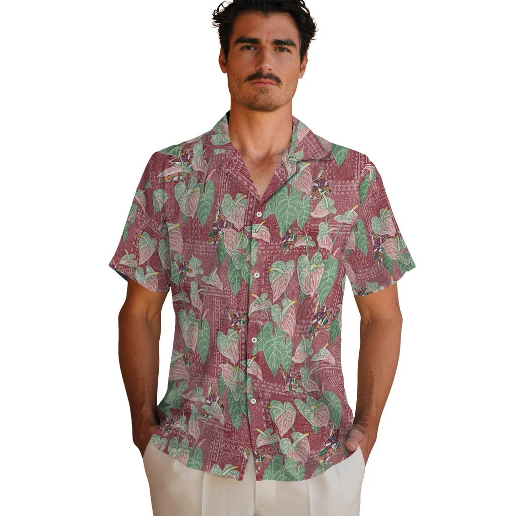 Arizona Coyotes Hawaiian Shirt - Anthurium Overlay | Hula Hawaiian Shirts
