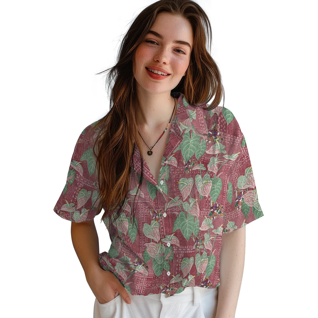 Arizona Coyotes Hawaiian Shirt - Anthurium Overlay | Hula Hawaiian Shirts
