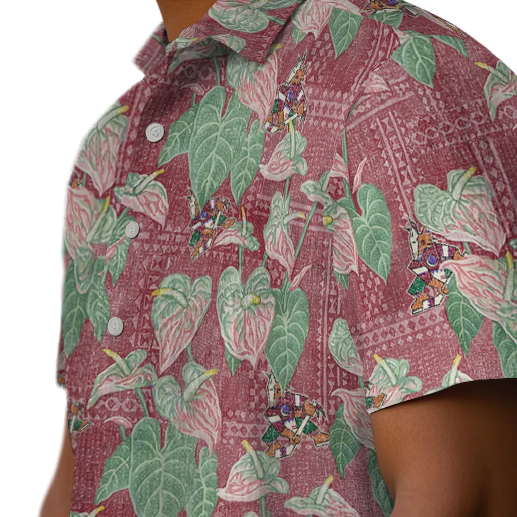 Arizona Coyotes Hawaiian Shirt - Anthurium Overlay | Hula Hawaiian Shirts