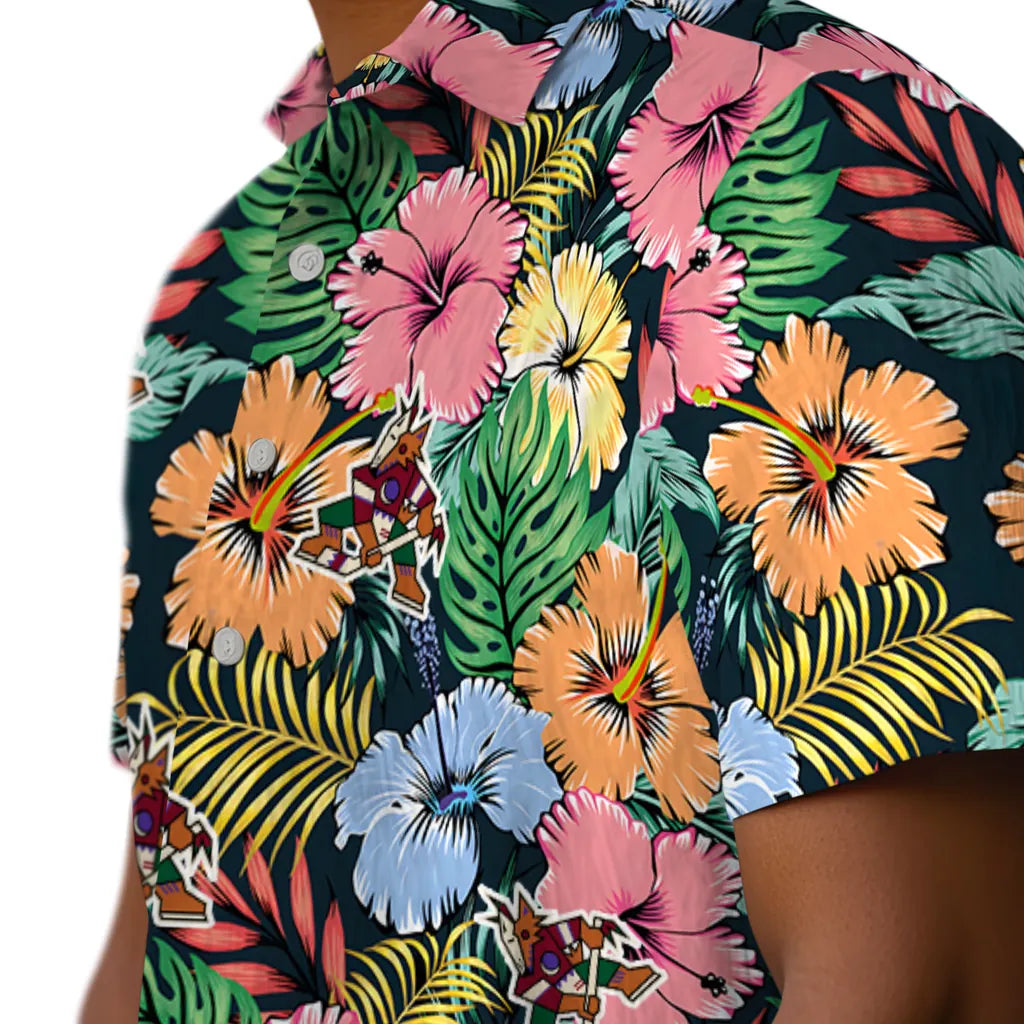 Arizona Coyotes Hawaiian Shirt - Brilliant Hibiscus Garden | Hula Hawaiian Shirts