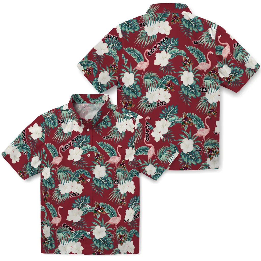 Arizona Coyotes Hawaiian Shirt - Flamingo and Hibiscus | Hula Hawaiian Shirts
