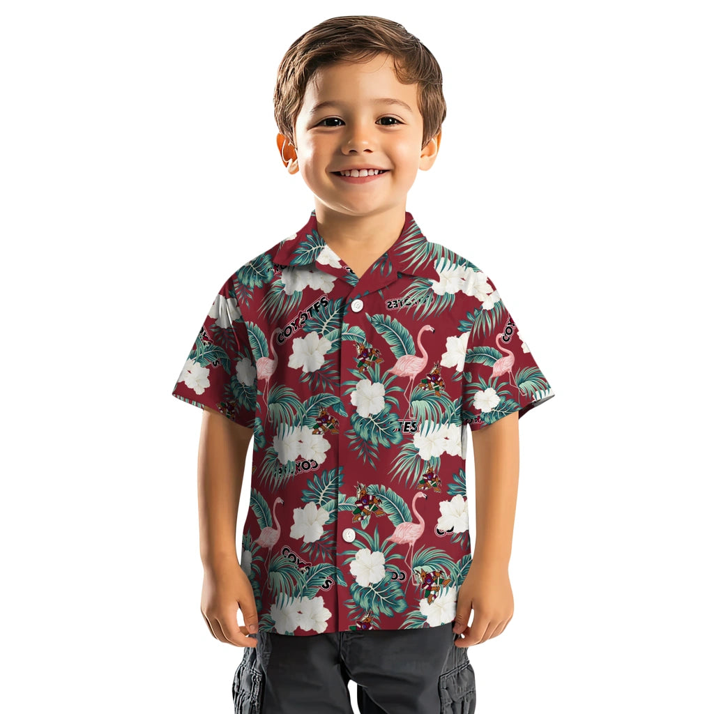Arizona Coyotes Hawaiian Shirt - Flamingo and Hibiscus | Hula Hawaiian Shirts