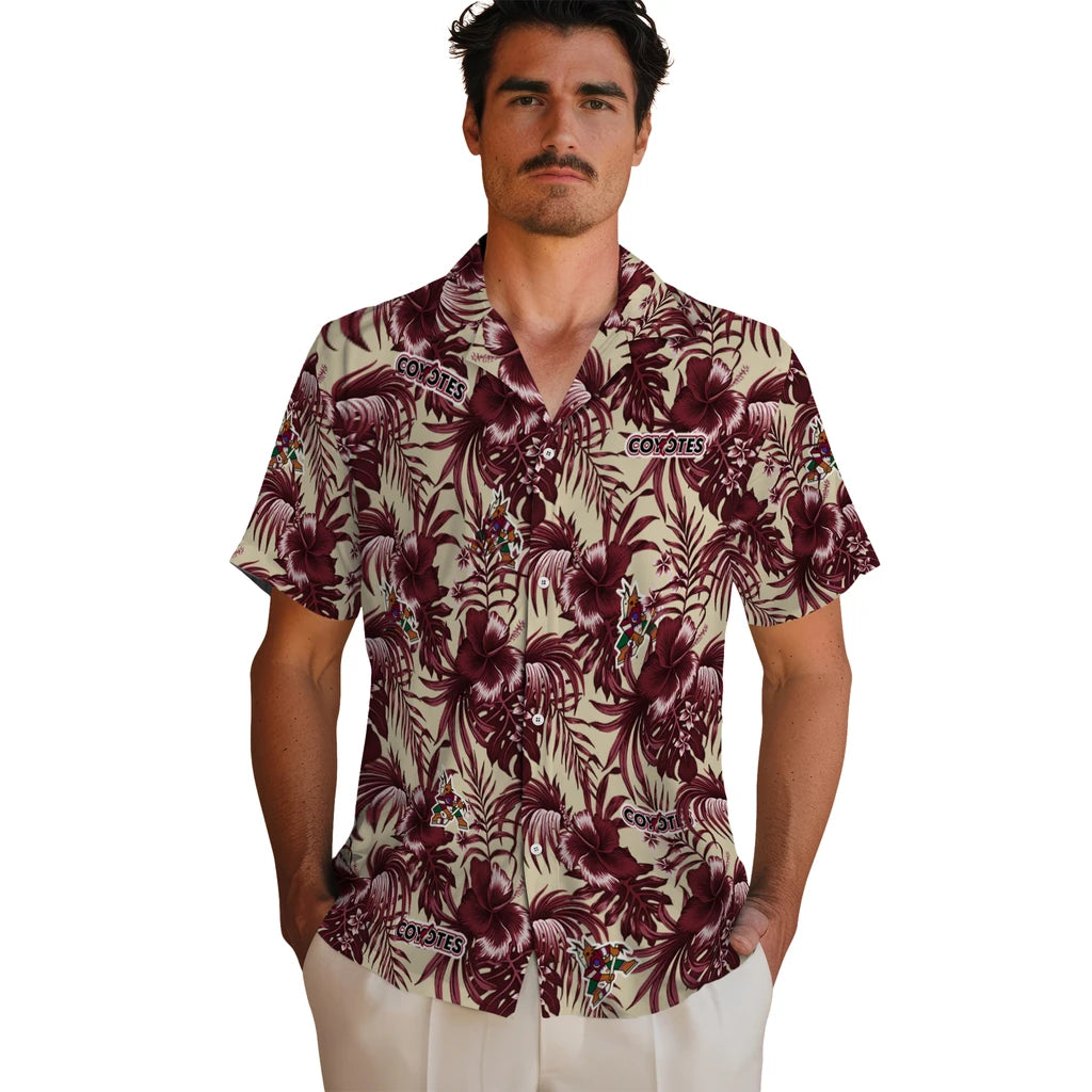 Arizona Coyotes Hawaiian Shirt - Hibiscus Exotic | Hula Hawaiian Shirts