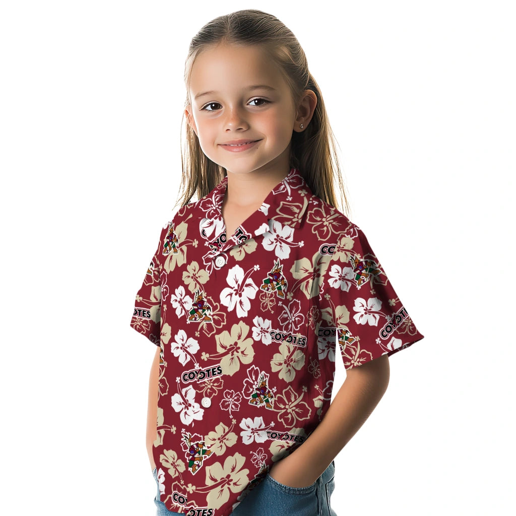 Arizona Coyotes Hawaiian Shirt - Hibiscus Flower Design | Hula Hawaiian Shirts
