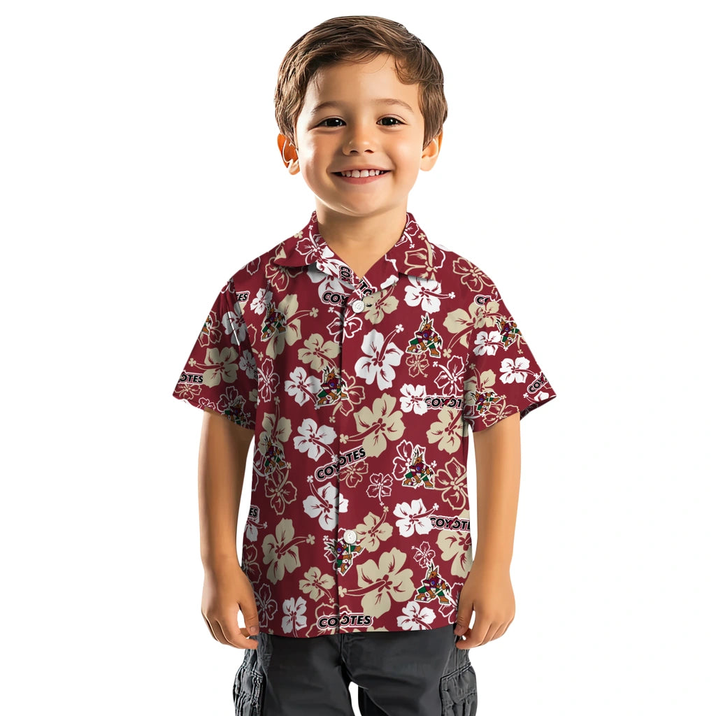 Arizona Coyotes Hawaiian Shirt - Hibiscus Flower Design | Hula Hawaiian Shirts