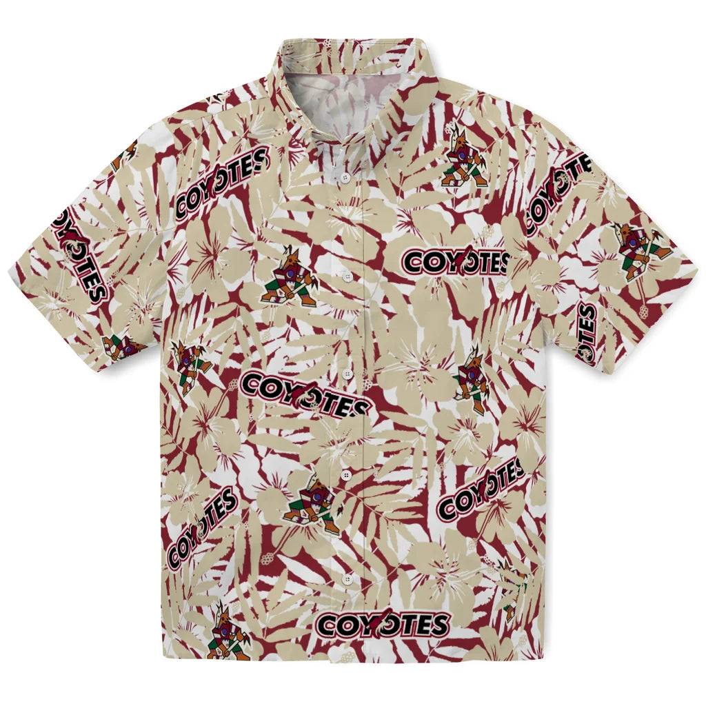 Arizona Coyotes Hawaiian Shirt - Hibiscus Overlay | Hula Hawaiian Shirts