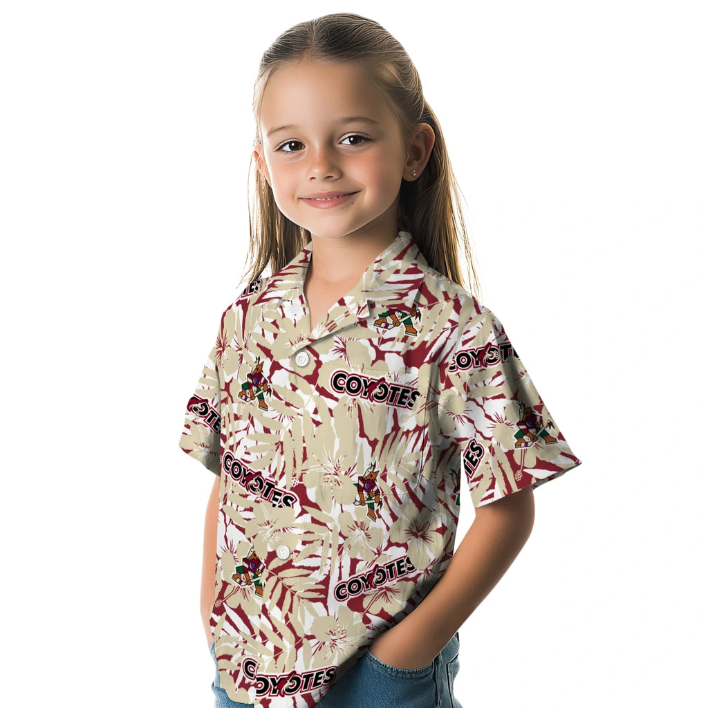 Arizona Coyotes Hawaiian Shirt - Hibiscus Overlay | Hula Hawaiian Shirts