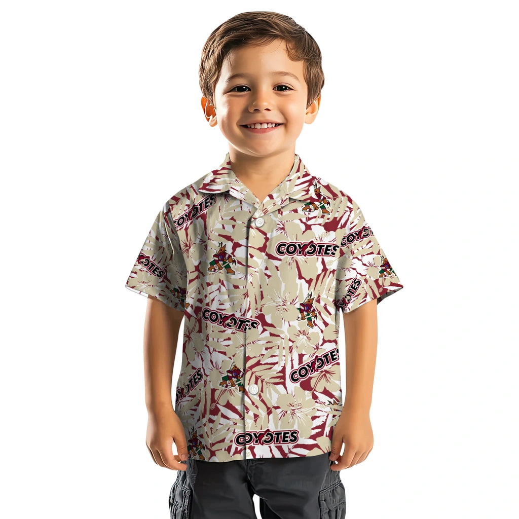 Arizona Coyotes Hawaiian Shirt - Hibiscus Overlay | Hula Hawaiian Shirts