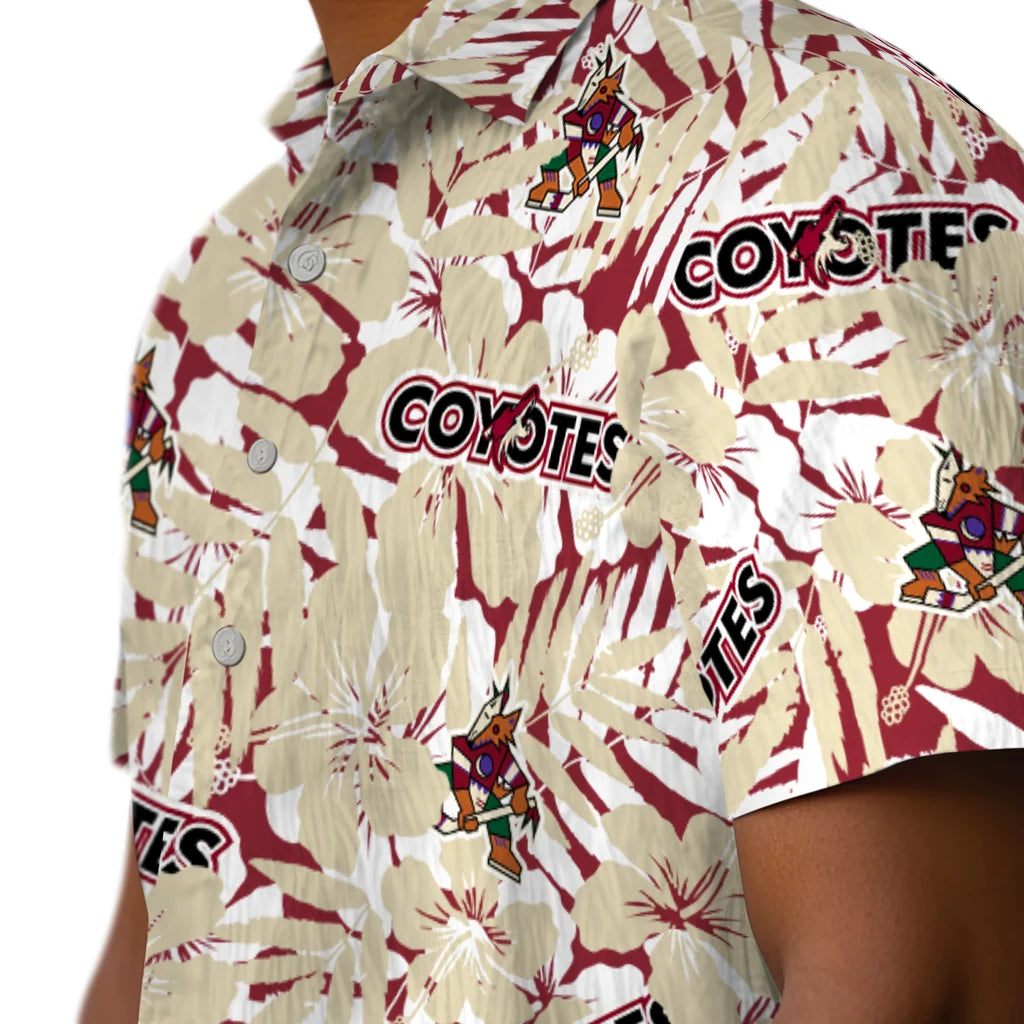 Arizona Coyotes Hawaiian Shirt - Hibiscus Overlay | Hula Hawaiian Shirts