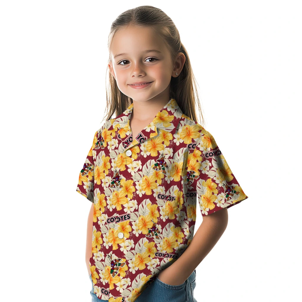 Arizona Coyotes Hawaiian Shirt - Hibiscus Tropics | Hula Hawaiian Shirts