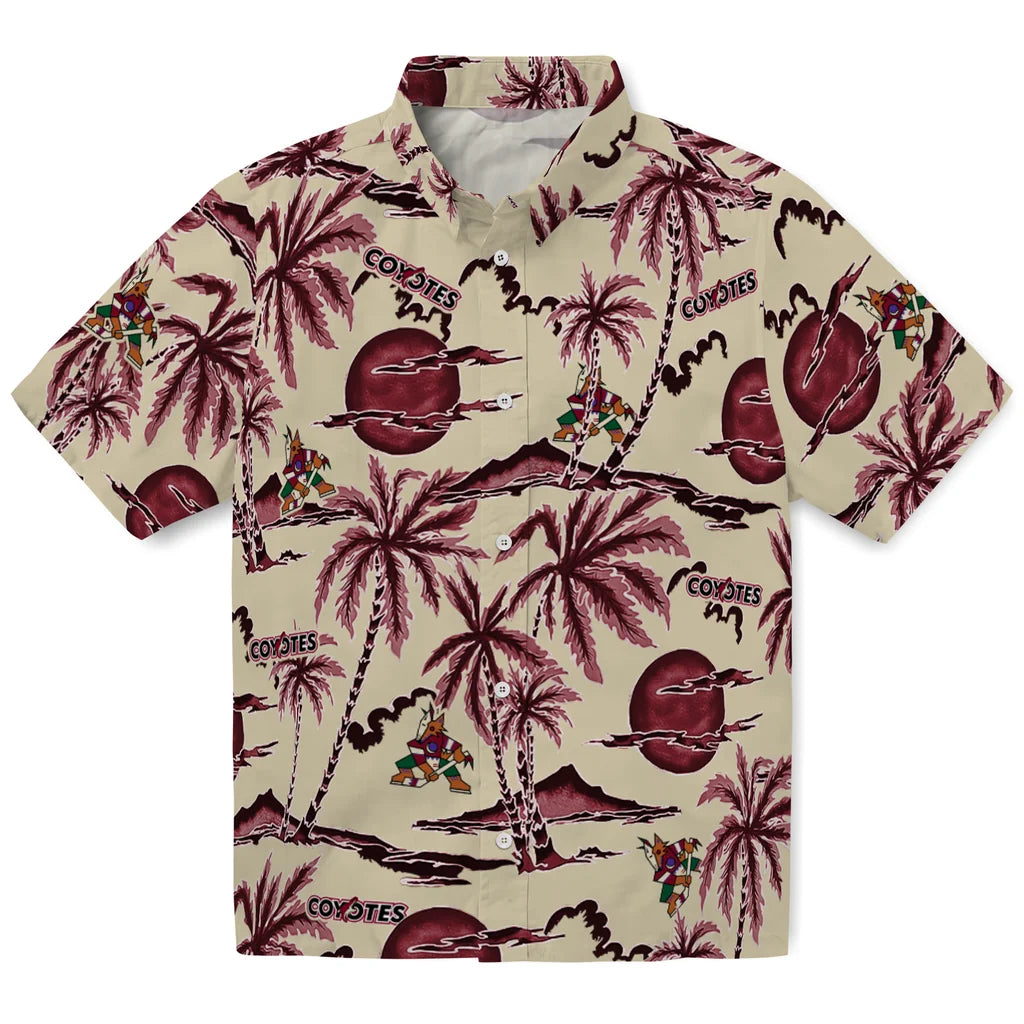 Arizona Coyotes Hawaiian Shirt - Palm Sunset | Hula Hawaiian Shirts