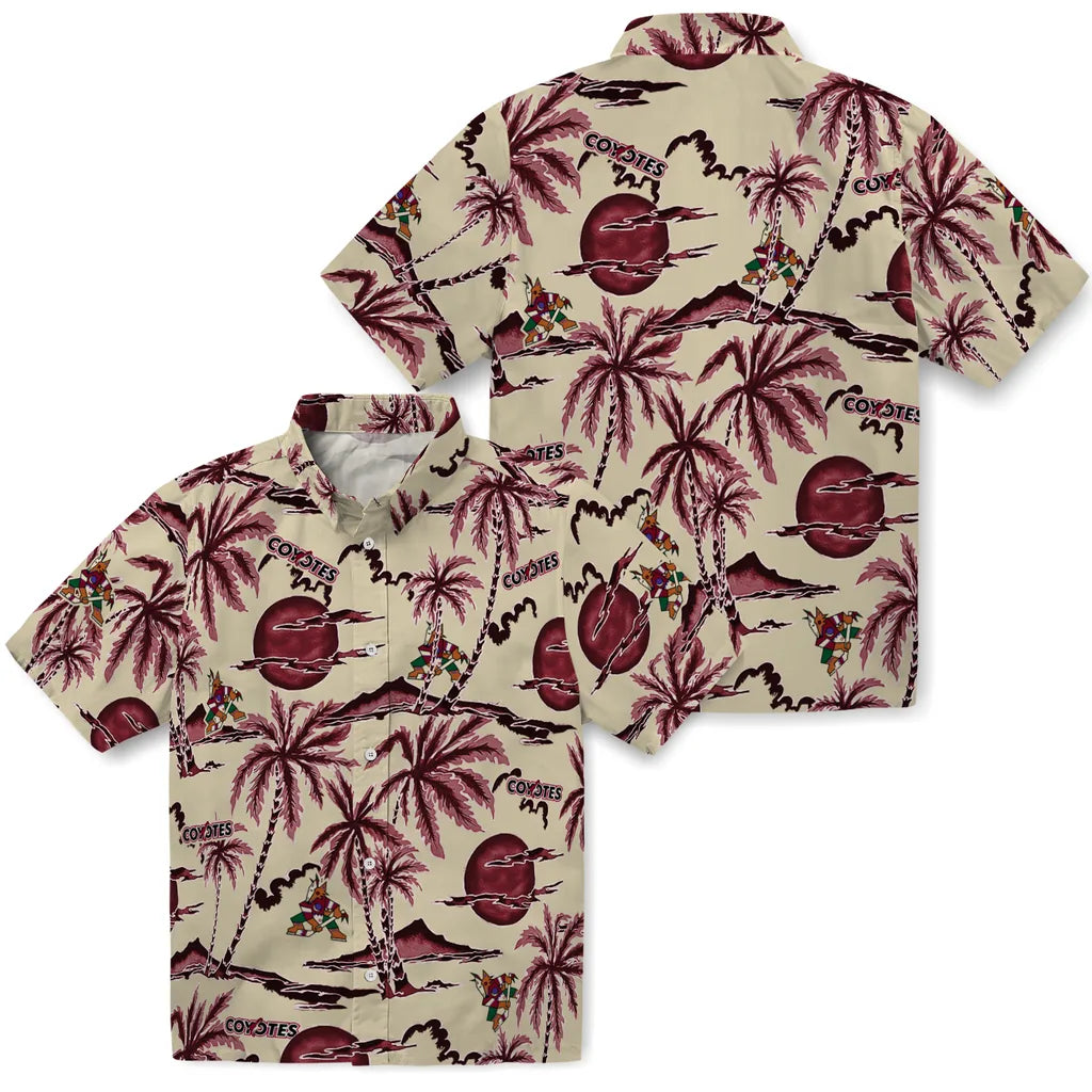 Arizona Coyotes Hawaiian Shirt - Palm Sunset | Hula Hawaiian Shirts