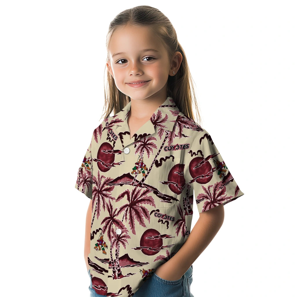 Arizona Coyotes Hawaiian Shirt - Palm Sunset | Hula Hawaiian Shirts