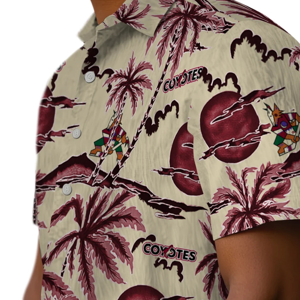 Arizona Coyotes Hawaiian Shirt - Palm Sunset | Hula Hawaiian Shirts