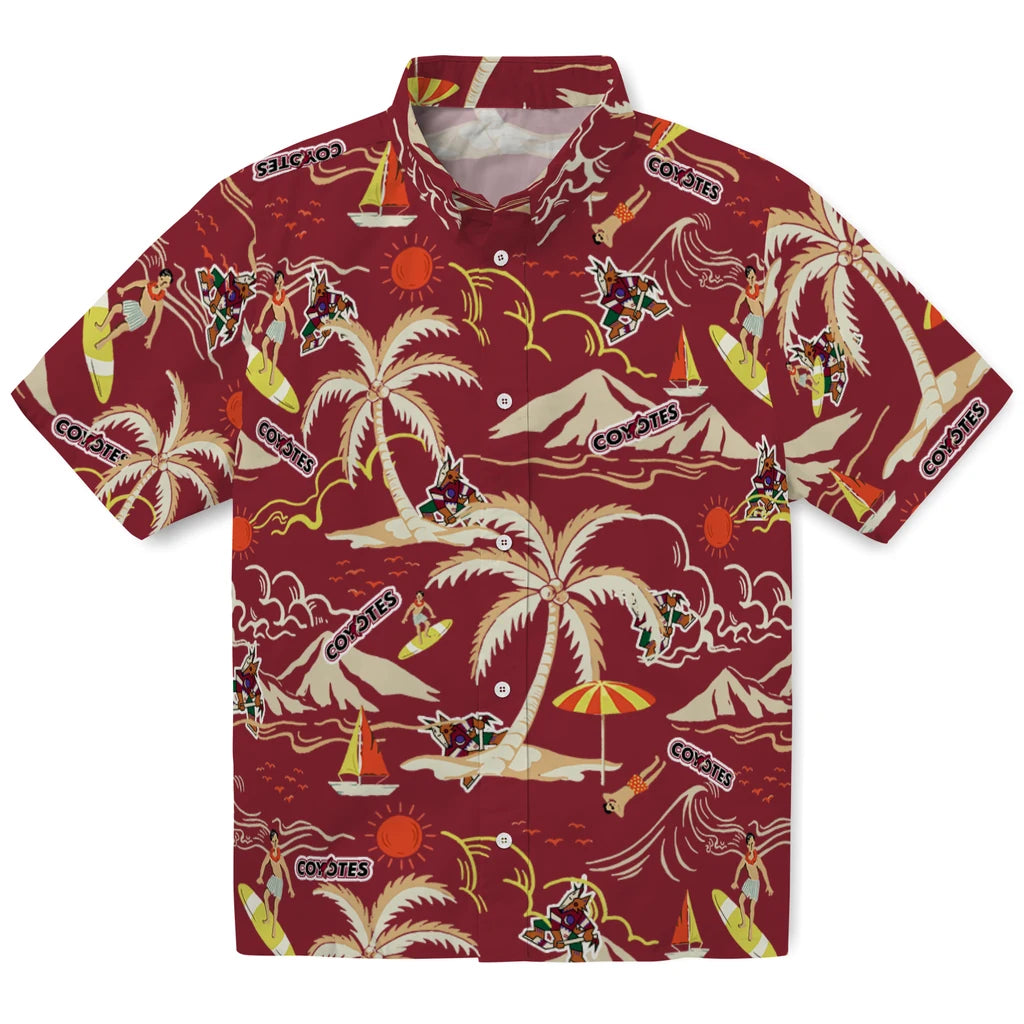 Arizona Coyotes Hawaiian Shirt - Palm Tree Island | Hula Hawaiian Shirts